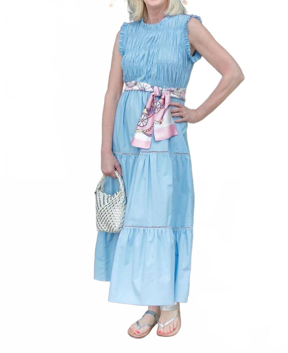 NEW BOHO CHIC smocked dress in blue